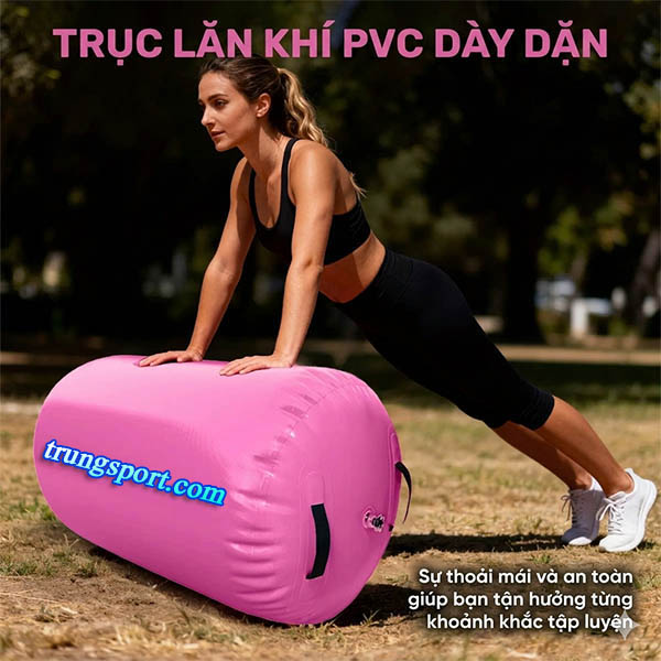 Con Lăn Tập Nhào Lộn Bơm Hơi Air Roller-Hỗ Trợ Tập Yoga Uốn Dẻo