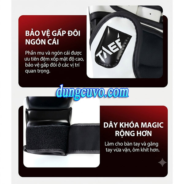 Găng Tay MMA UFC TAEBEAT Hở Ngón Cao Cấp | Giá Sỉ & Lẻ