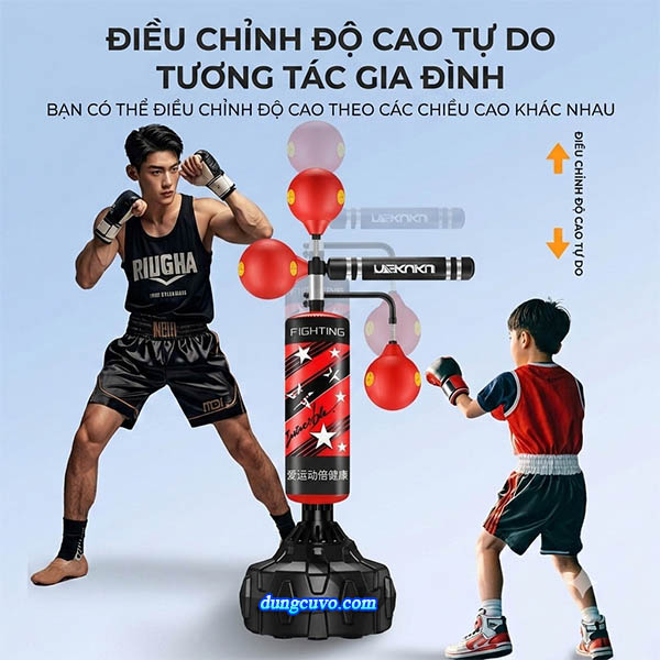Bao Cát Đứng Có Thanh Phản Xạ Xoay 360 Độ | Dụng Cụ Tập Boxing Đa Năng