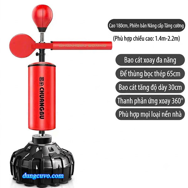 Trụ Đấm Đá Thanh Phản Xạ Đa Năng CHUANGBU | Bao Cát Đứng Boxing 360°