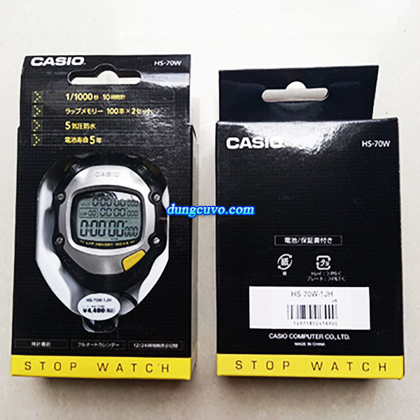 Đồng Hồ Bấm Giờ Stopwatch Casio HS-70W Chính Hãng – Chính Xác Cho Thể Thao