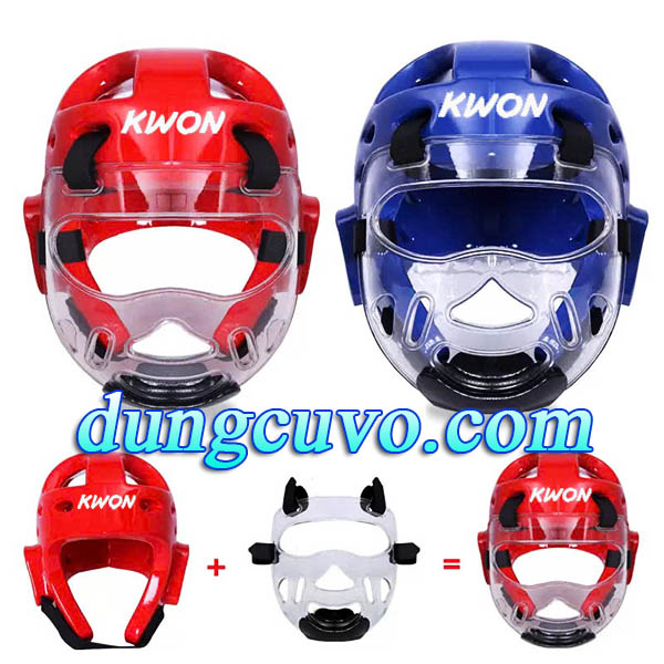Nón Kính Taekwondo Cadet KWON | Bảo Hộ Đầu & Mặt Cho Võ Sinh Trẻ