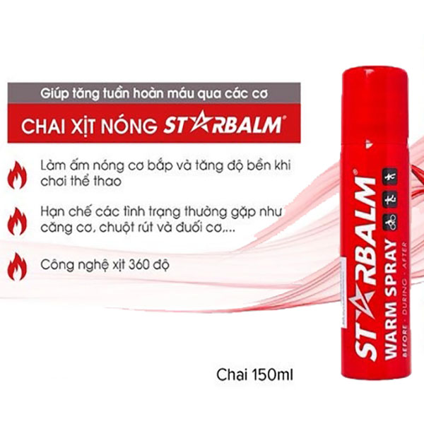 Bình Xịt Nóng Starbalm Chính Hãng, Làm Nóng Cơ Nhanh, Hỗ Trợ Tập Luyện