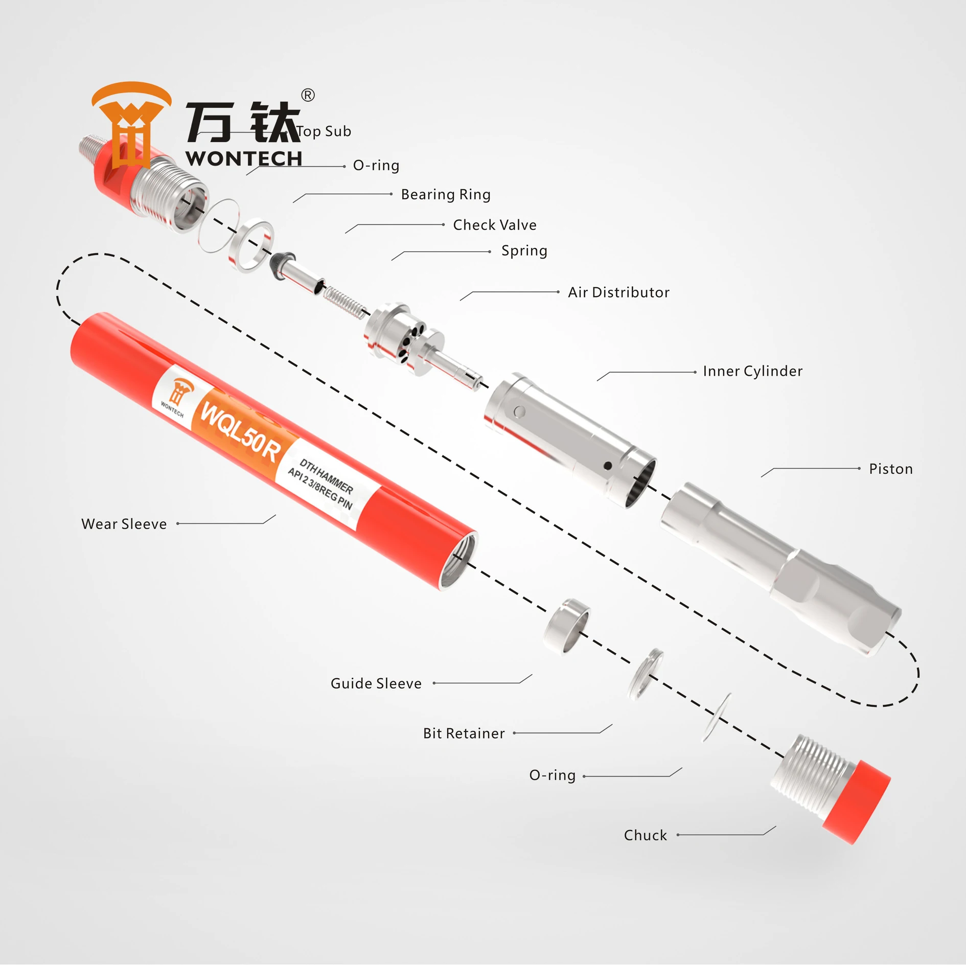 Búa khoan DTH DHD350 QL50 5 Inch cho khoan địa nhiệt