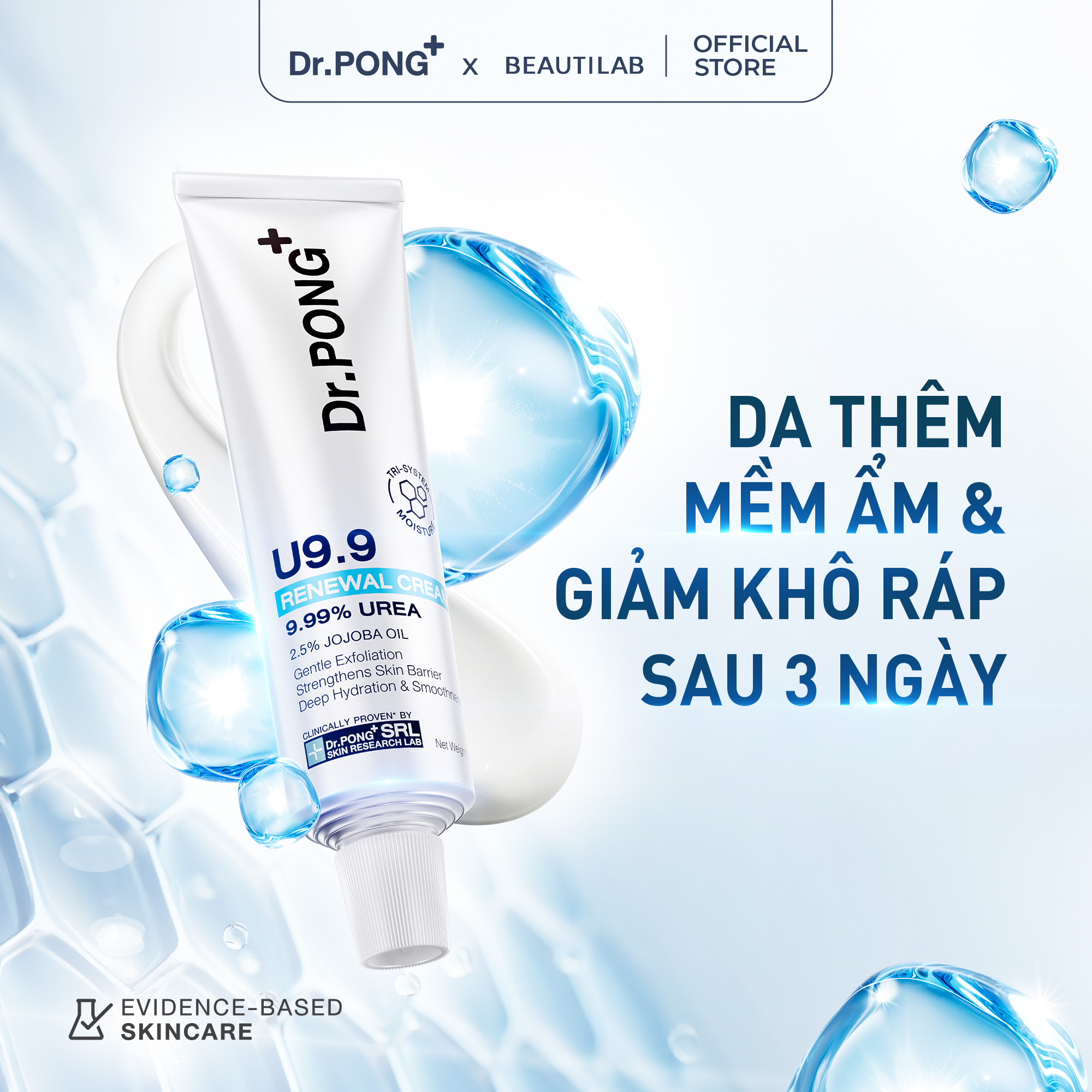 Kem dưỡng hỗ trợ giảm thô ráp, nứt nẻ và dưỡng ẩm cho da Dr.PONG U9.9 RENEWAL CREAM