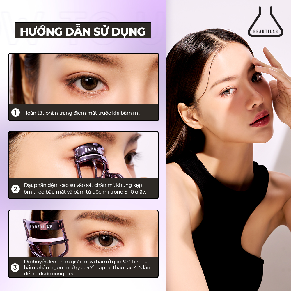 Kẹp Bấm Mi Cong Tự Nhiên, Không Gãy Rụng BEAUTILAB LashX Eyelash Curler
