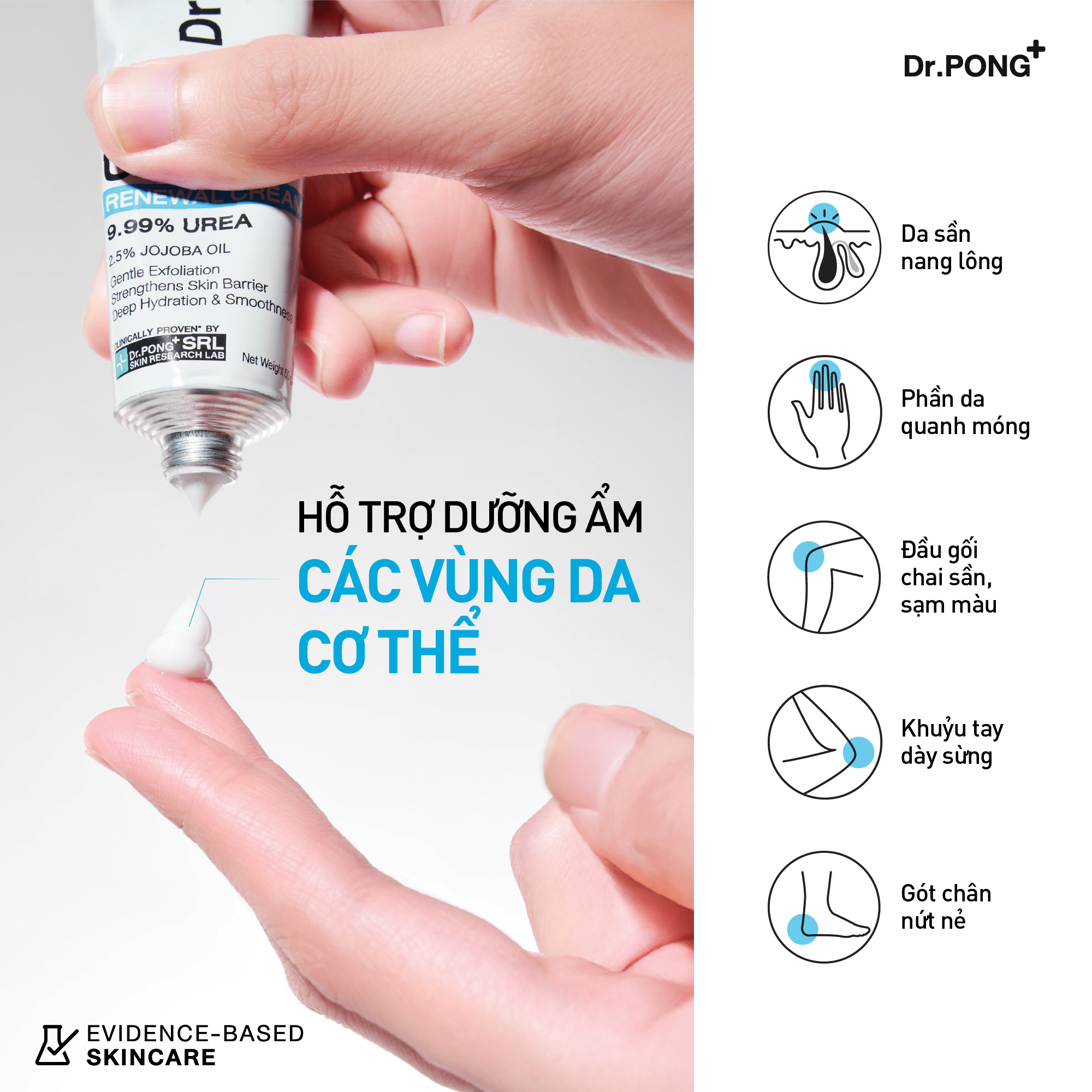 Kem dưỡng hỗ trợ giảm thô ráp, nứt nẻ và dưỡng ẩm cho da Dr.PONG U9.9 RENEWAL CREAM