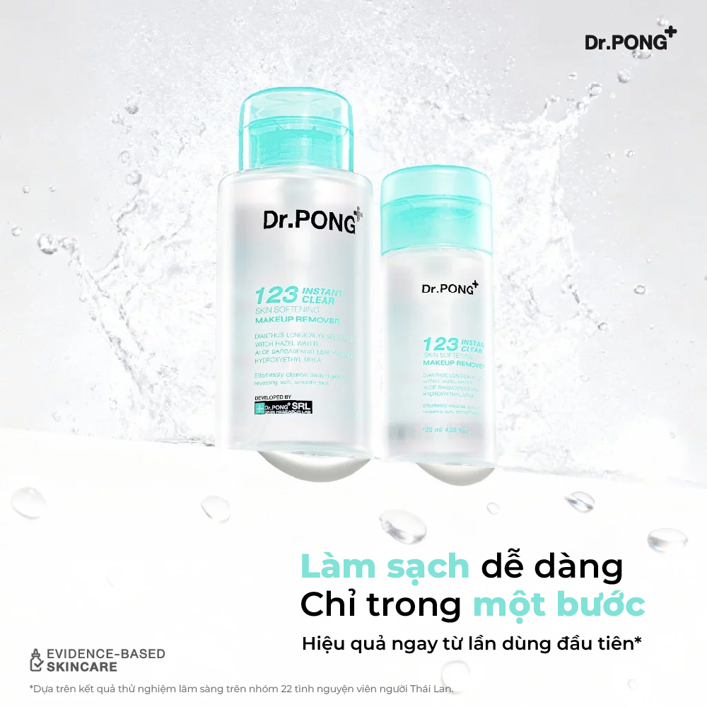 Nước tẩy trang DR. PONG 123 INSTANT CLEAR SKIN SOFTENING MAKEUP REMOVER