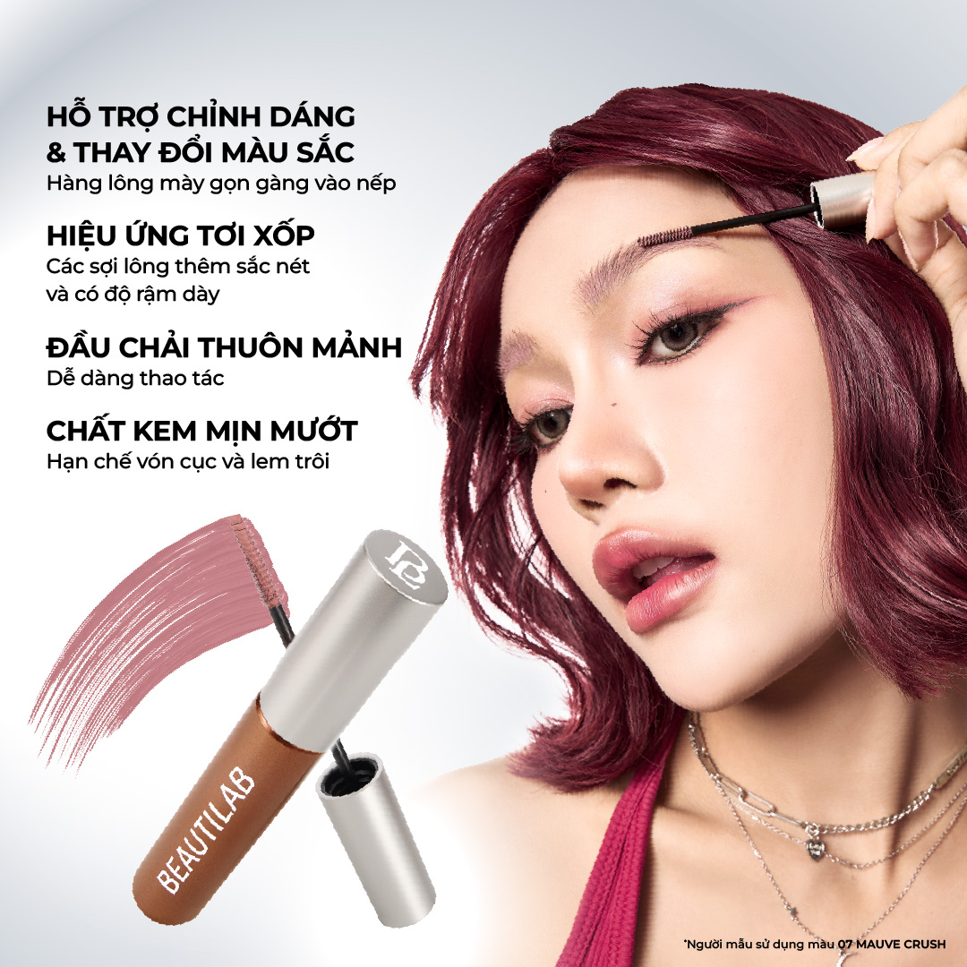 Mascara chân mày tự nhiên, giữ nếp, bền màu, lâu trôi BEAUTILAB Cloudbrow Natural Fluffy Fix Mascara