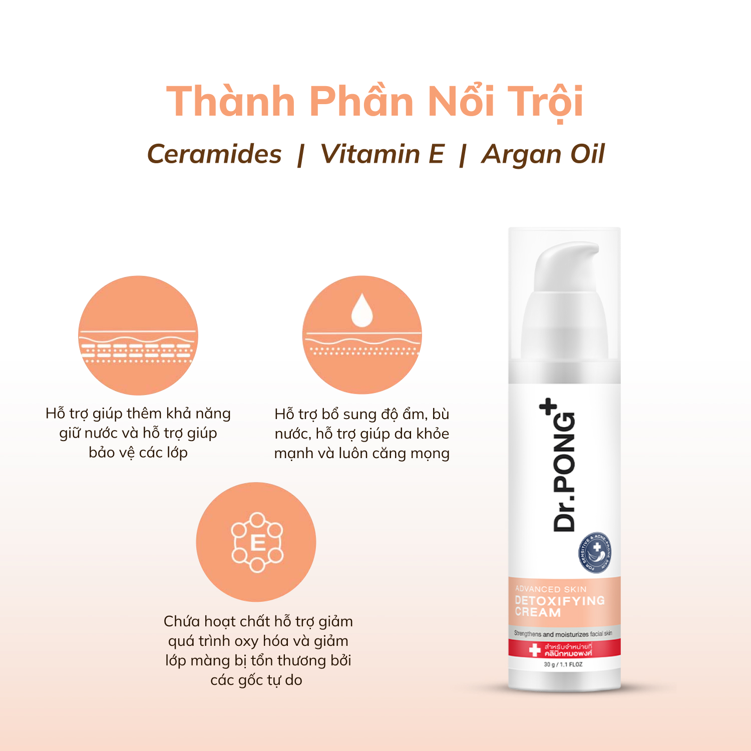 Kem dưỡng phục hồi và cấp ẩm chuyên sâu Dr.PONG Advanced Skin Detoxifying 30g