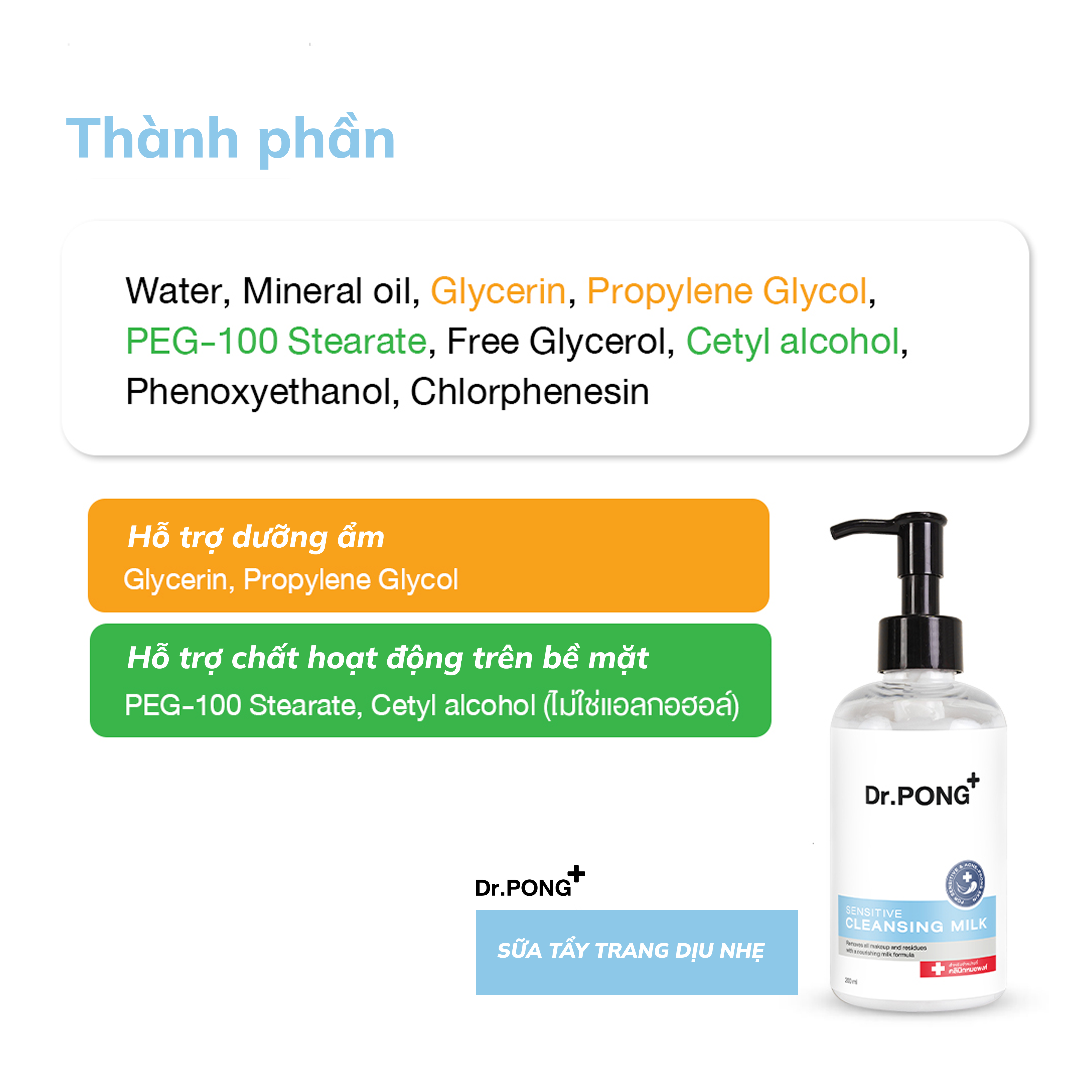 Sữa tẩy trang dịu nhẹ Dr.PONG Cleasing Milk 200ml