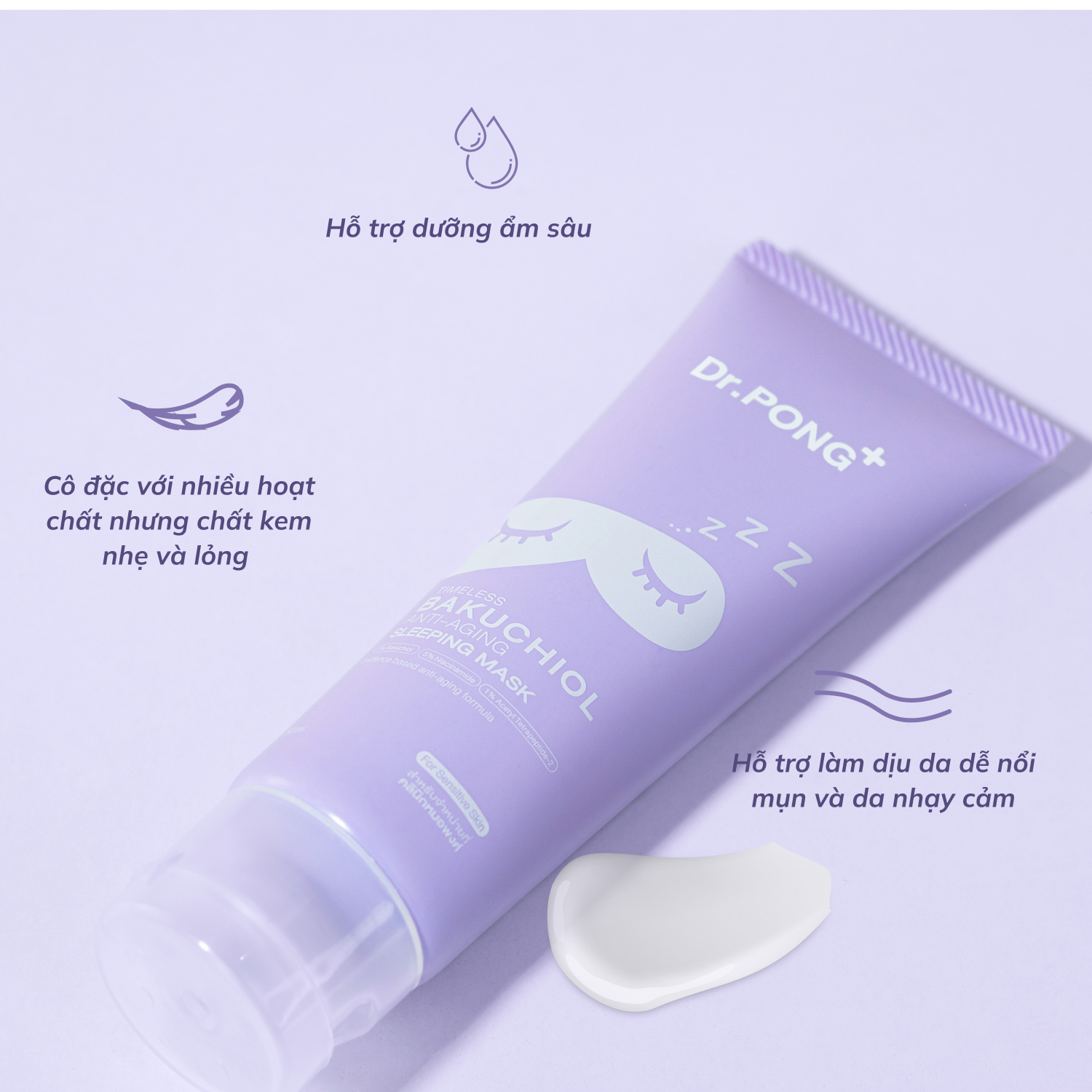 Mặt nạ ngủ làm chậm lão hóa Dr.PONG Timeless Bakuchiol Anti-aging Sleeping 50ml