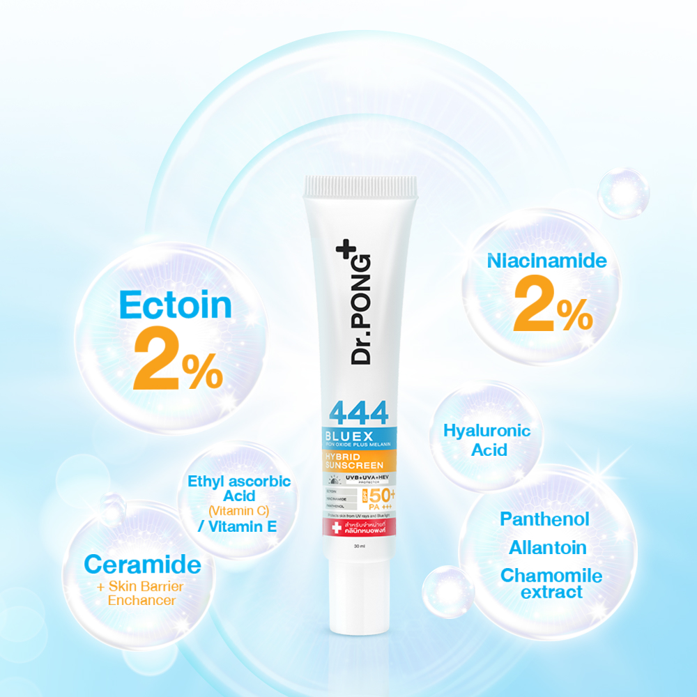 Kem chống nắng ánh sáng xanh Dr.PONG 444 BlueX Iron Oxide plus Melanin Hybrid SPF50 PA+++ 30ml