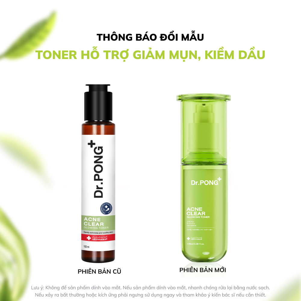 Toner giảm mụn, kiềm dầu Dr.PONG Acne Clear Glowing 100ml