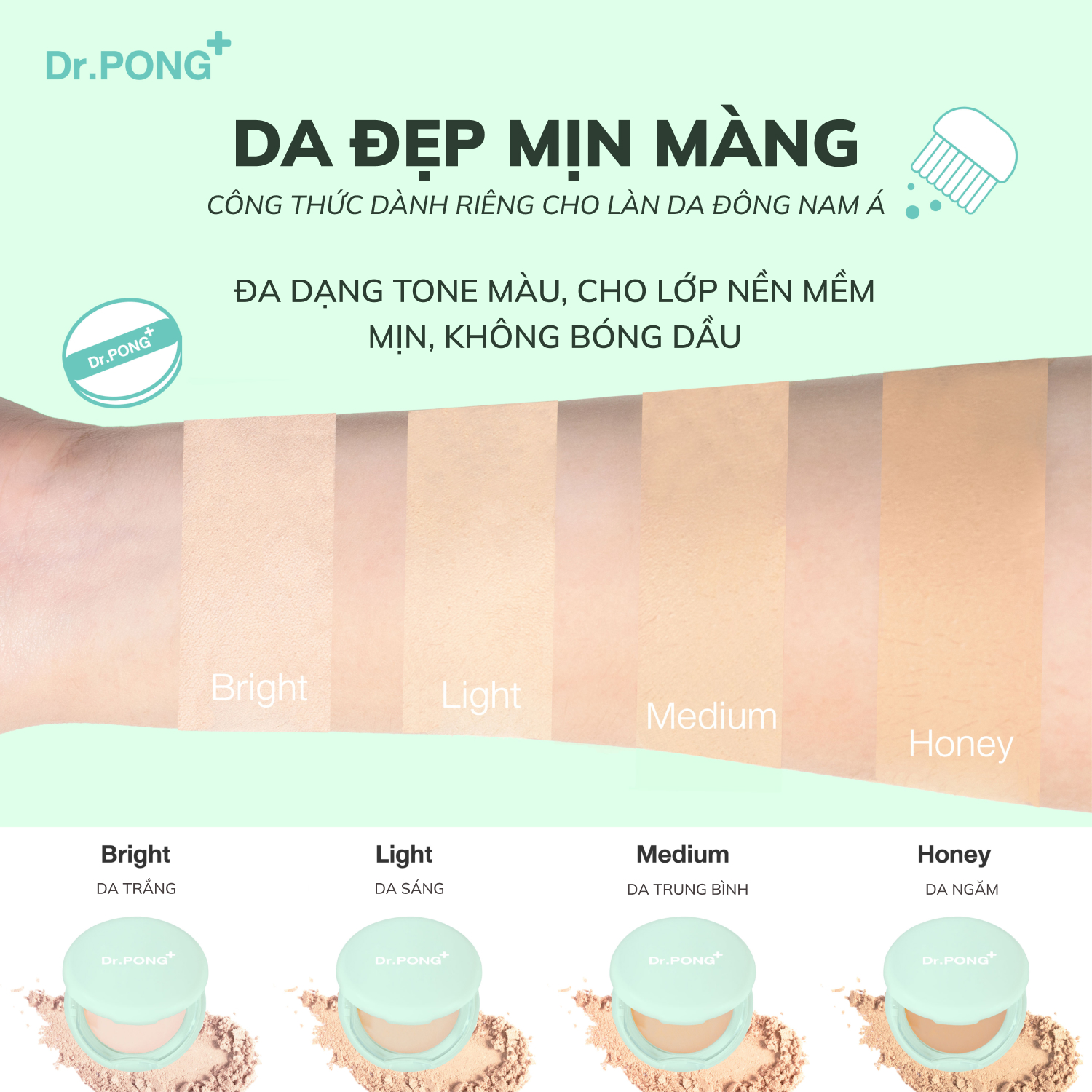 Phấn nền kiềm dầu dành cho da mụn DR.PONG Acne Ace 002 Blurring Powder 9g