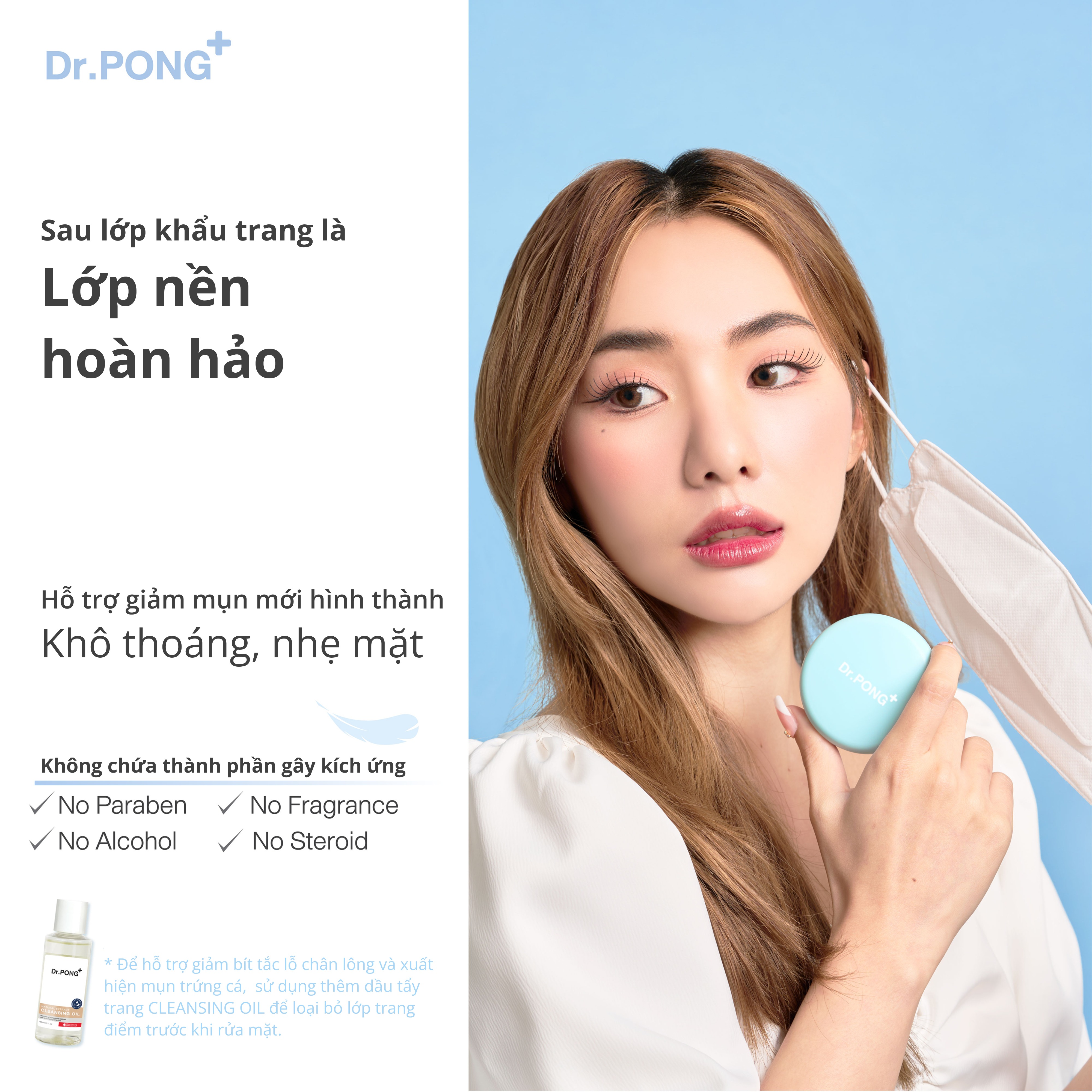 Phấn phủ kiềm dầu dành cho da mụn DR.PONG Acne Ace 001 Blurring Powder 9g