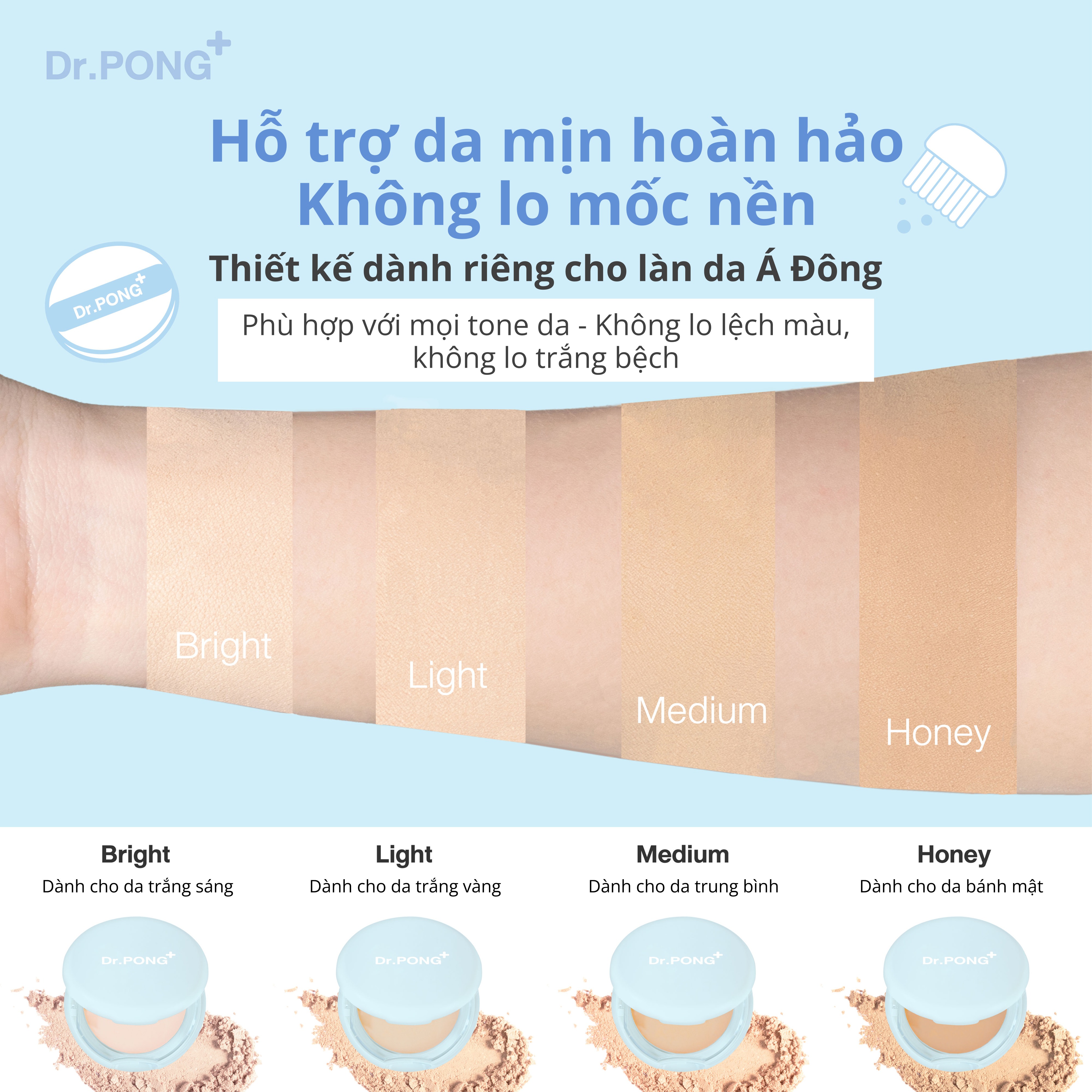 Phấn phủ kiềm dầu dành cho da mụn DR.PONG Acne Ace 001 Blurring Powder 9g