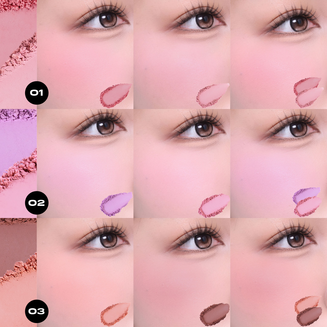 Phấn má hồng dạng nén 2 màu, kèm cọ tiện lợi BEAUTILAB Selfique Cheek Duo Pocket Blush