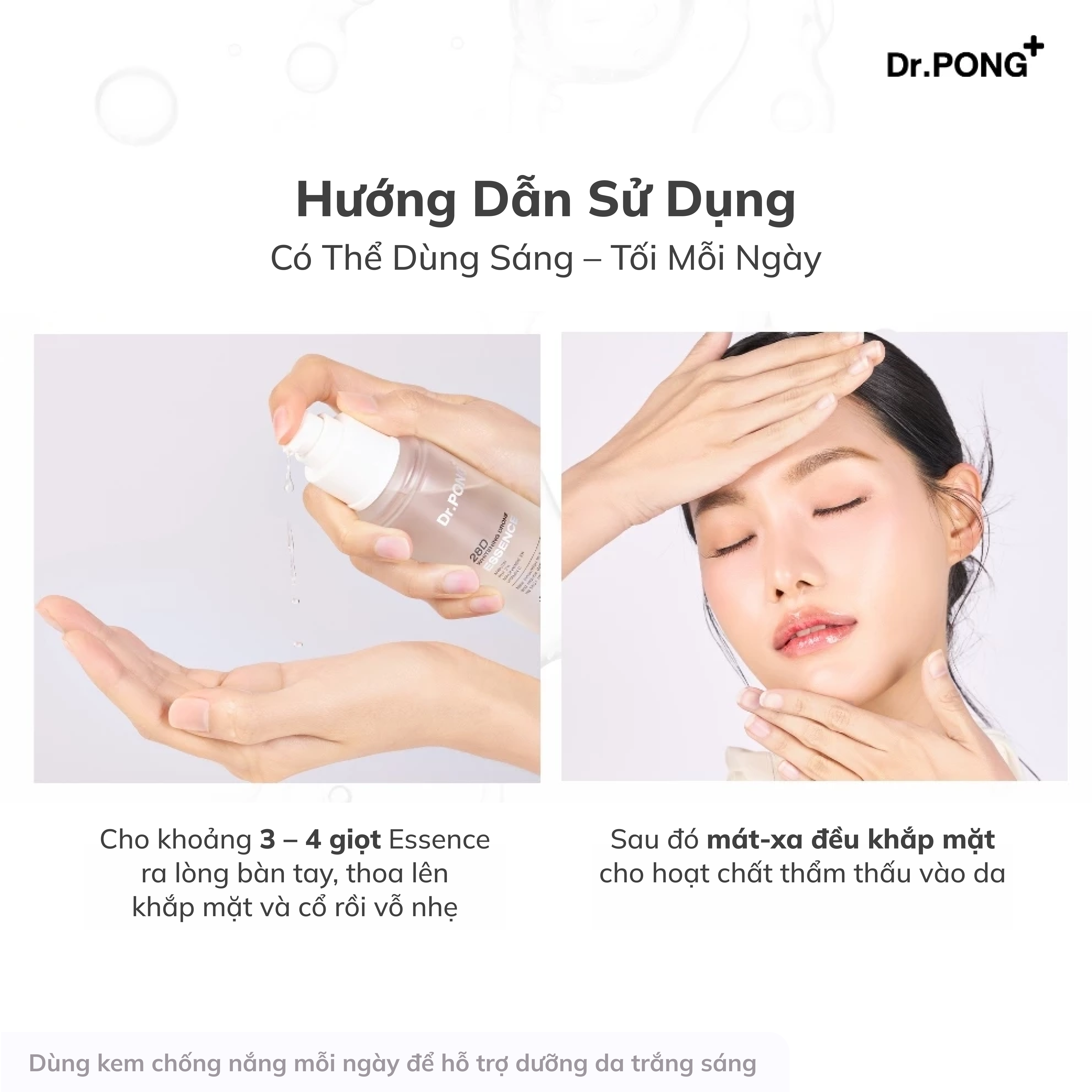 Tinh chất dưỡng ẩm cân bằng, trắng sáng da Dr.PONG 28D Whitening Drone Essence 95ml