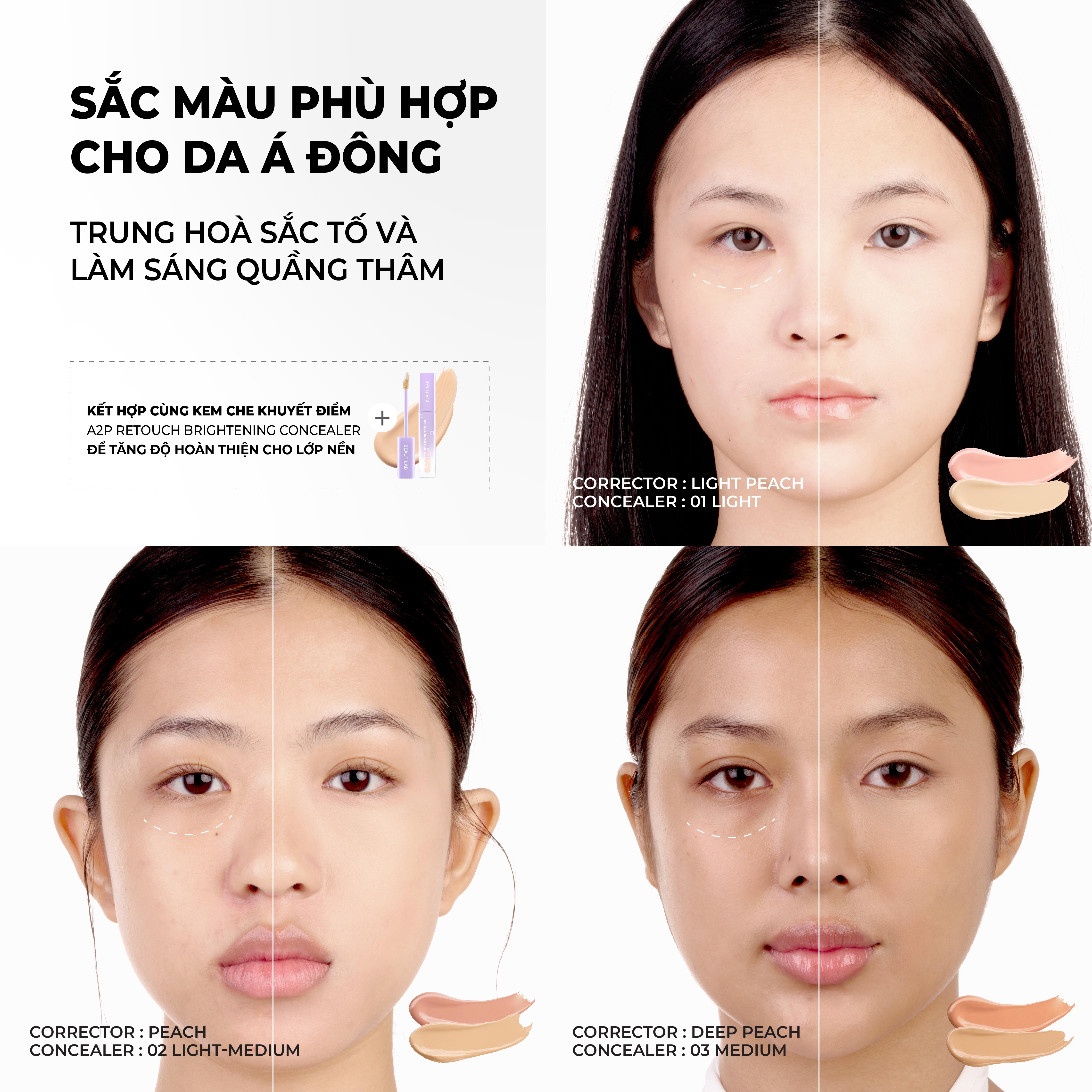 Kem che khuyết điểm & triệt sắc BEAUTILAB A2P Concentrate Peach Dark Spot & Retouch Brightening Concealer 2.5g