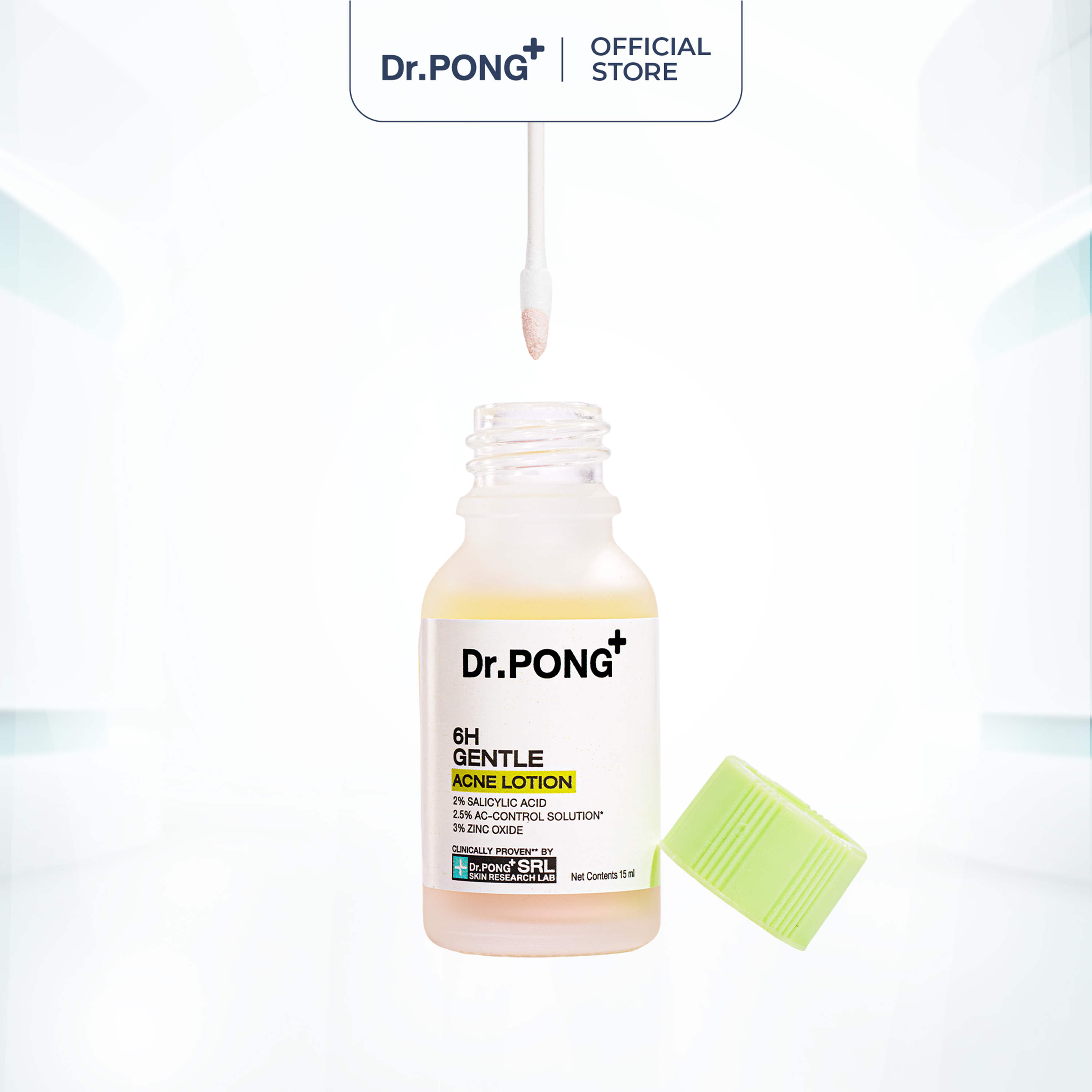 Chấm mụn 2 lớp hỗ trợ gom cồi, giảm mụn Dr.PONG 6H Gentle Acne Lotion