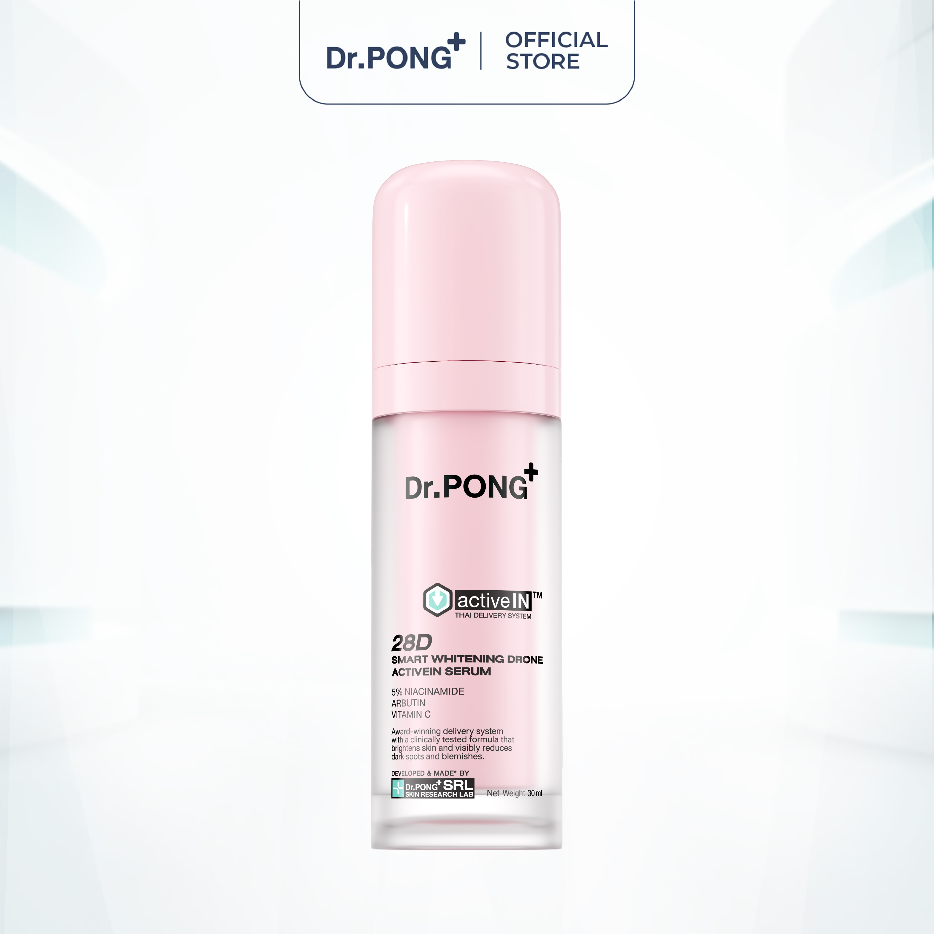 Serum hỗ trợ dưỡng trắng da, mờ thâm mụn Dr.PONG 28D Smart Whitening Drone Activein Serum