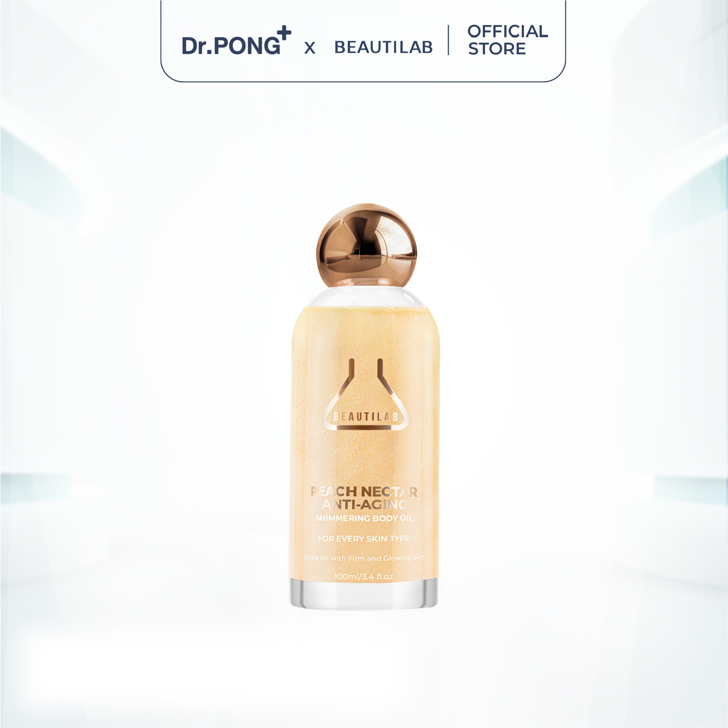 Dầu dưỡng thể dưỡng ẩm da có ánh nhũ Beautilab Anti-Aging Shimmering Body Oil 100ml