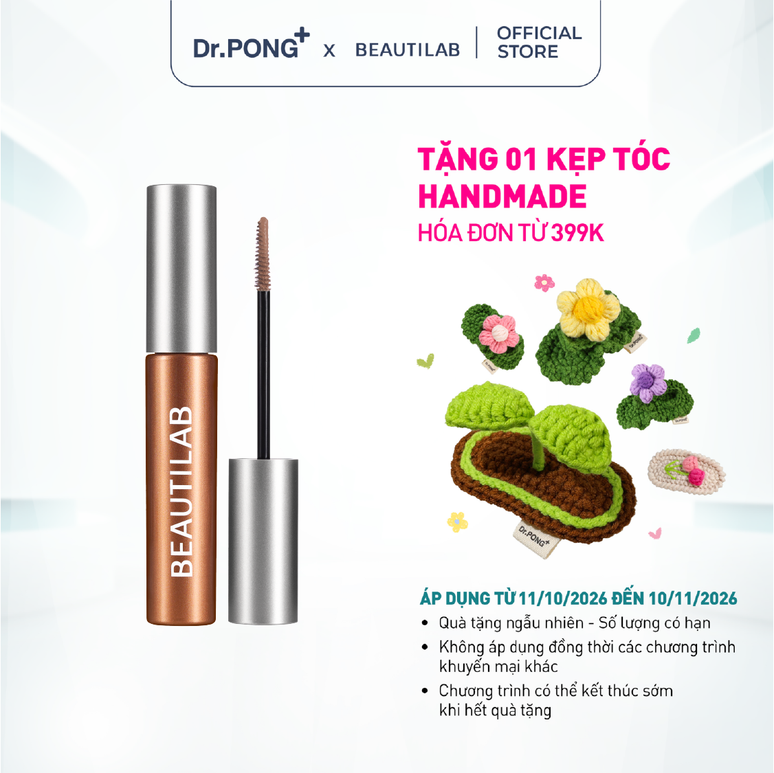 Mascara chân mày tự nhiên, giữ nếp, bền màu, lâu trôi BEAUTILAB Cloudbrow Natural Fluffy Fix Mascara