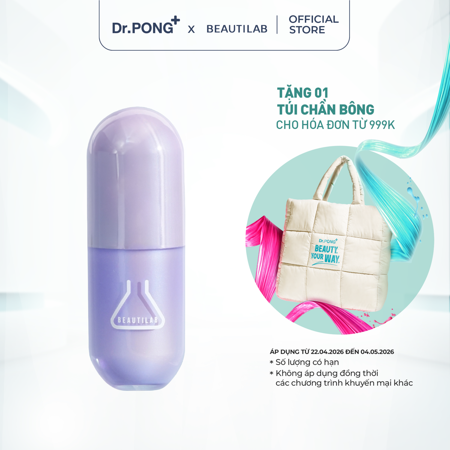 Kem nền hiệu chỉnh màu da dạng lỏng Beautilab 2ND Skin Cover Color-Changing Tint Foundation 20g