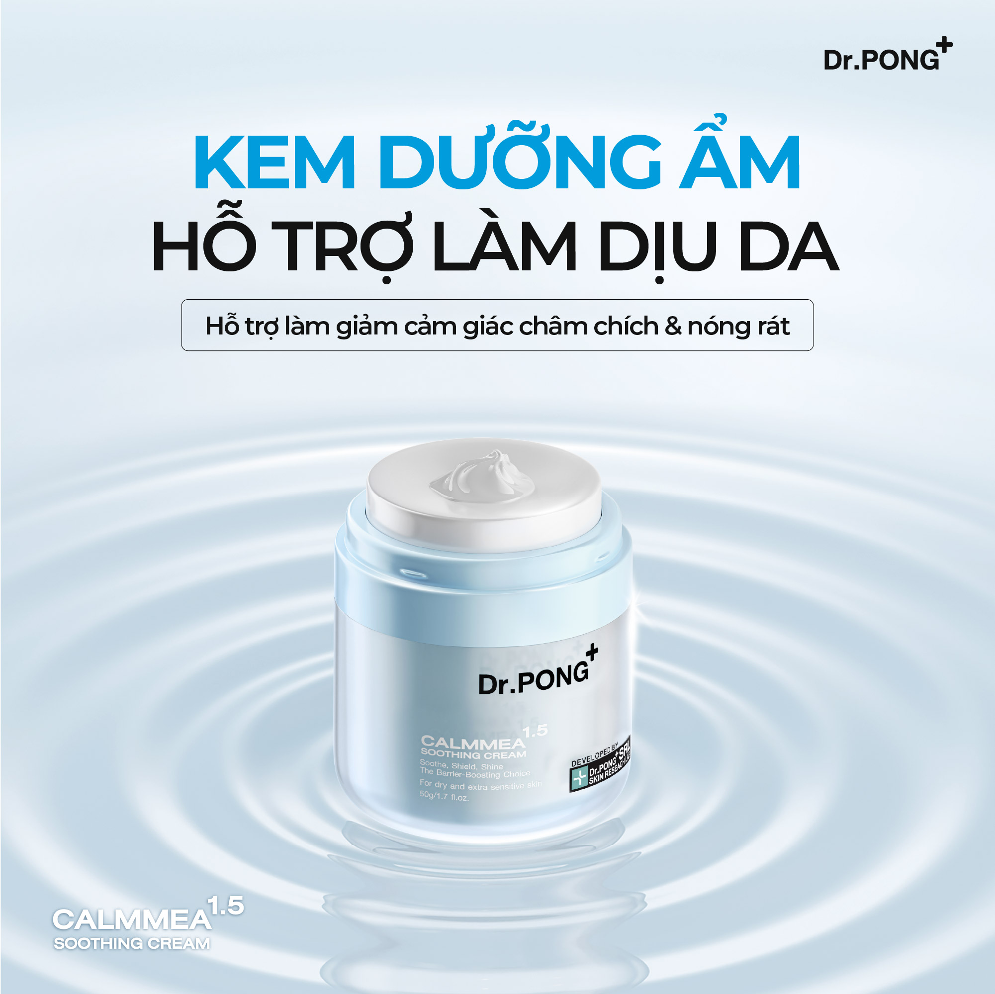 Kem dưỡng ẩm làm dịu da Dr.PONG CalmMEA 1.5 Soothing Cream 50g
