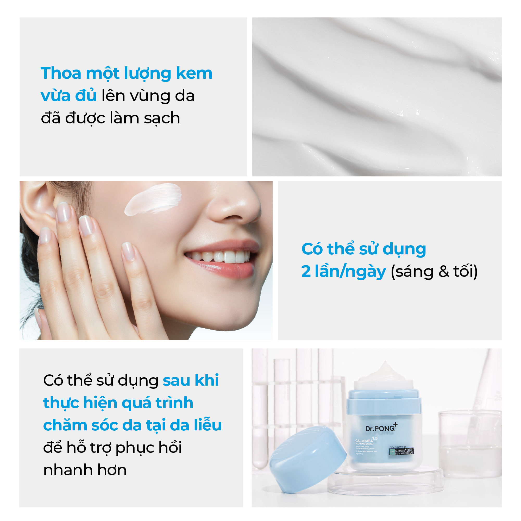 Kem dưỡng ẩm làm dịu da Dr.PONG CalmMEA 1.5 Soothing Cream 50g
