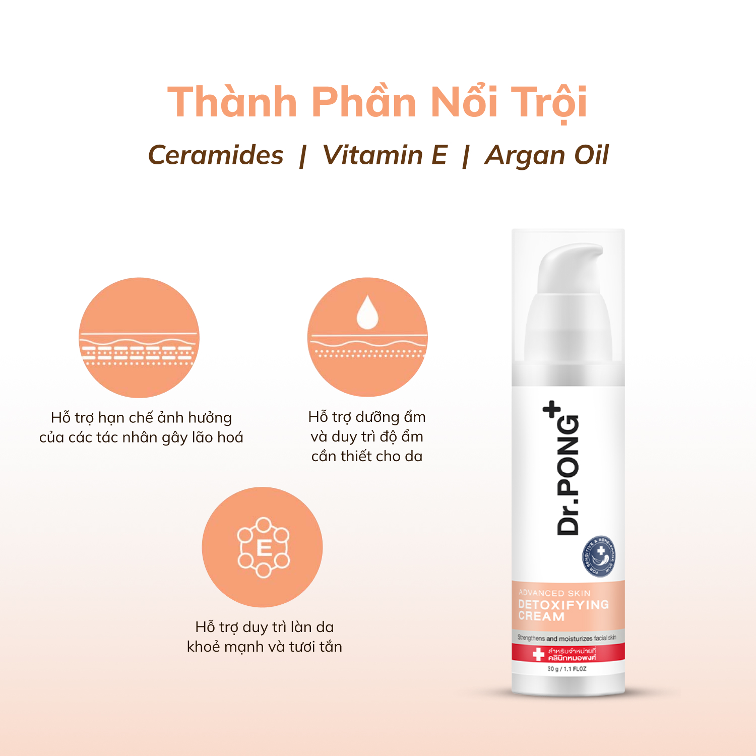 Kem dưỡng cấp ẩm chuyên sâu Dr.PONG Advanced Skin Detoxifying Cream 30g