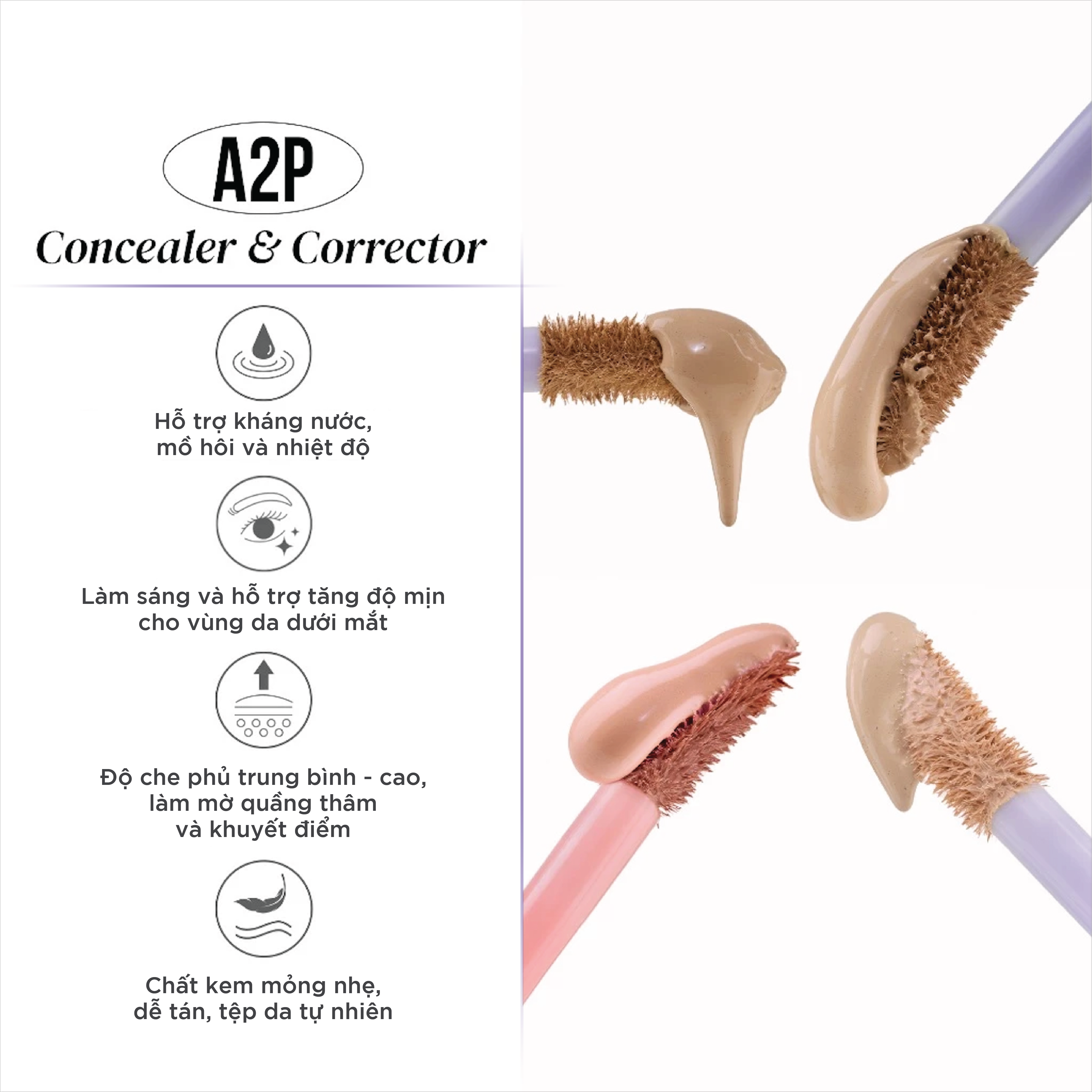 Kem che khuyết điểm & triệt sắc BEAUTILAB A2P Concentrate Peach Dark Spot & Retouch Brightening Concealer 2.5g