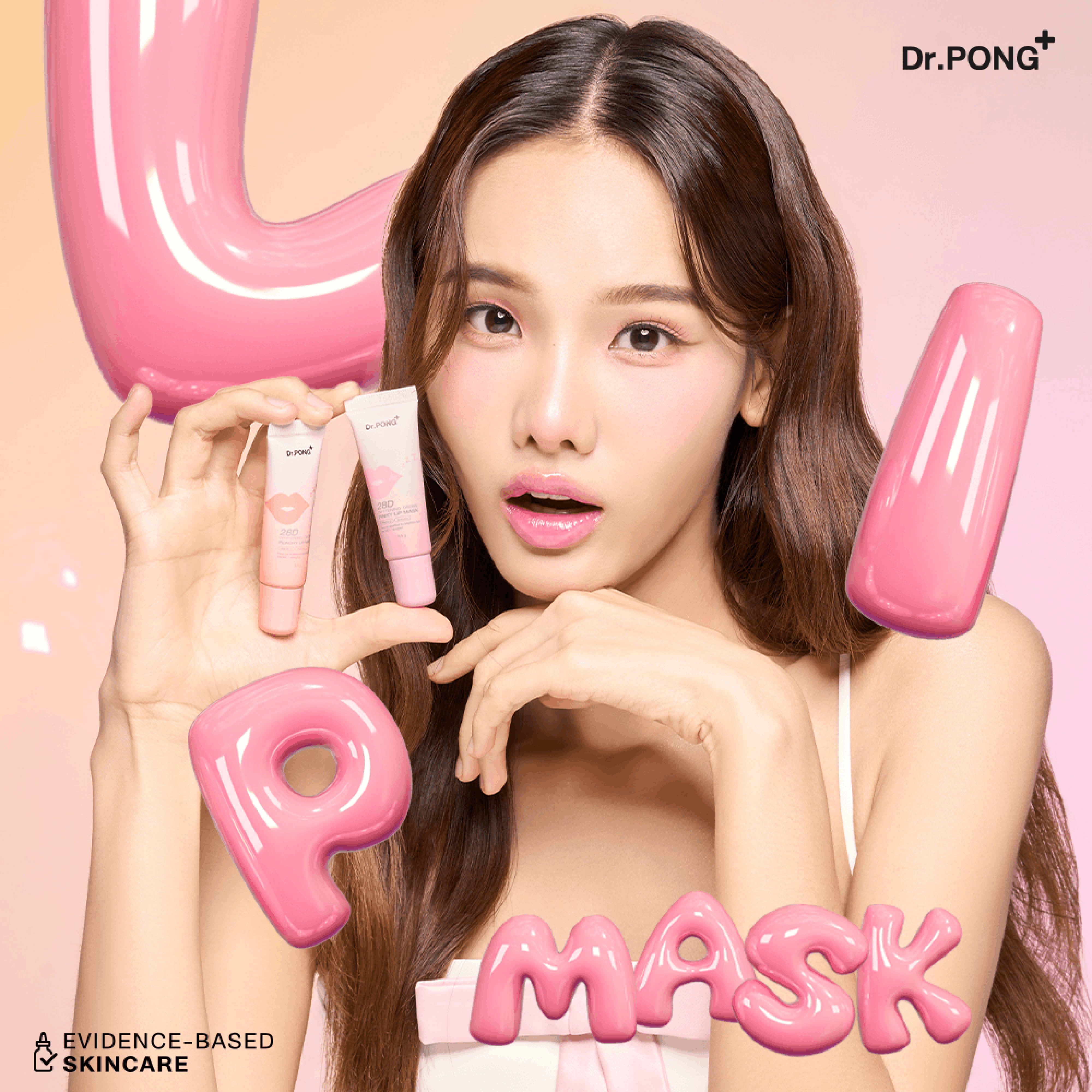 Dưỡng ẩm môi, hỗ trợ giảm thâm môi Dr.PONG 28D Whitening Drone Pinky & Peachy Lip Mask 8.5g
