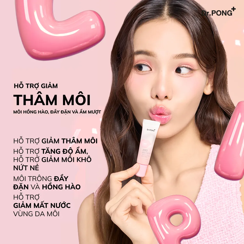 Dưỡng ẩm môi, giảm thâm môi Dr.Pong 28D Whitening Drone Lip Mask 8.5g