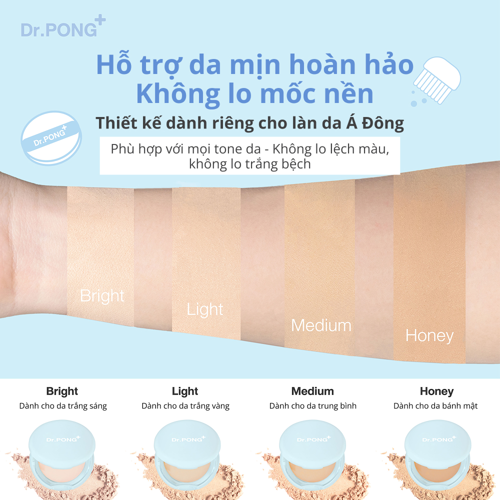 Phấn phủ hỗ trợ kiềm dầu dành cho da mụn DR.PONG Acne Ace 001 Blurring Powder 9g