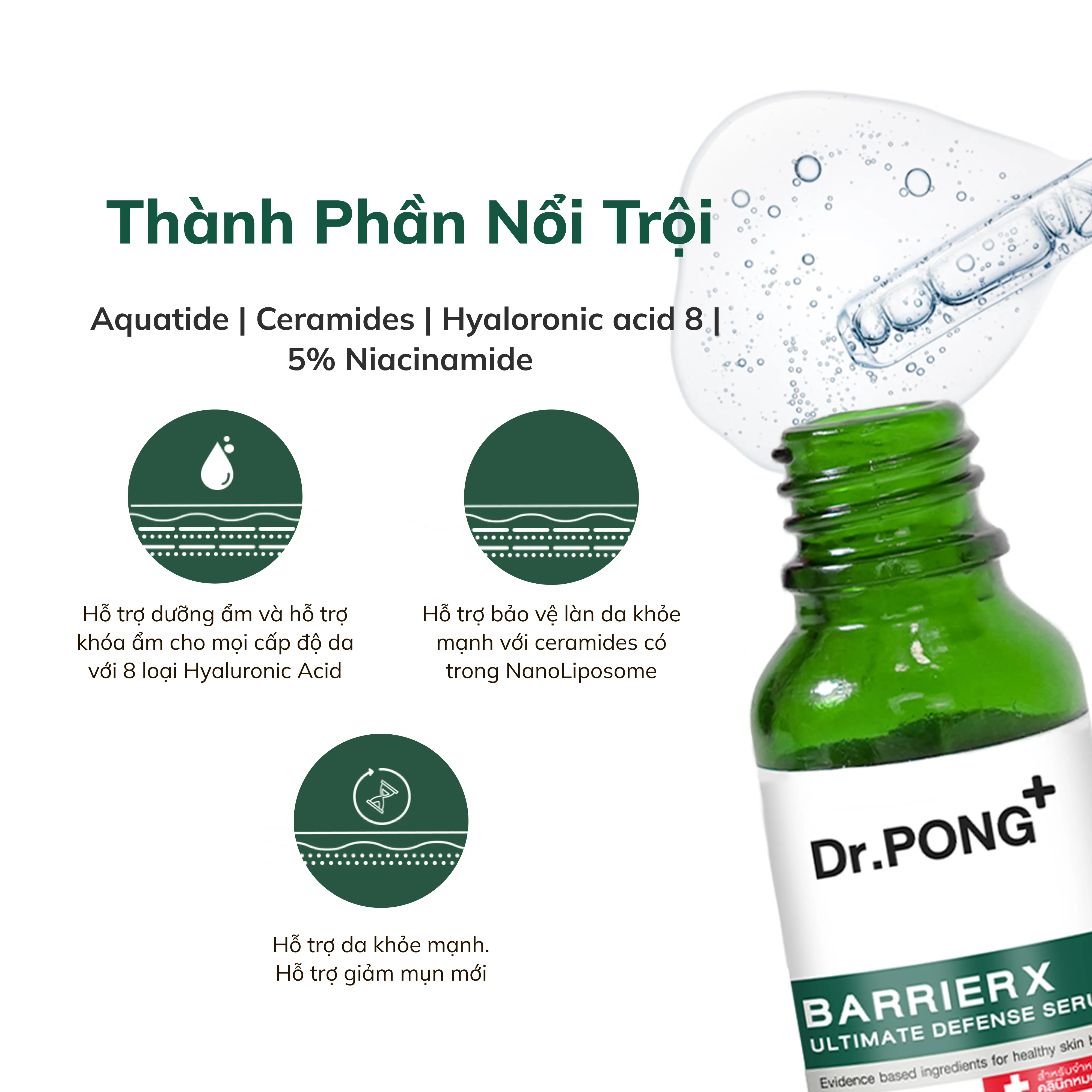 Serum cấp ẩm bảo vệ chuyên sâu Dr.PONG BarrierX Ultimate Defense 20ml