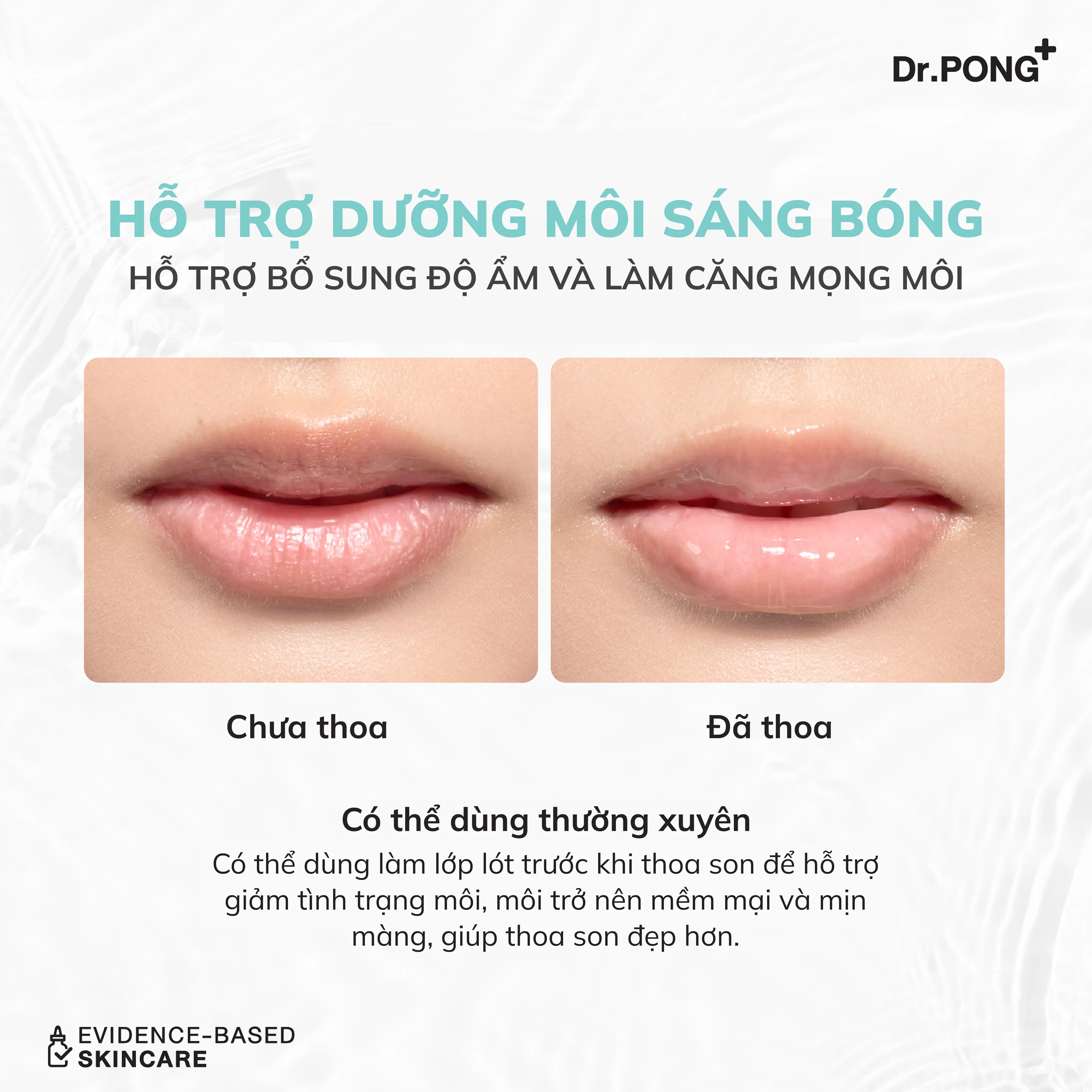 Serum dưỡng môi căng mọng, mềm ẩm, ngừa thâm môi Dr.PONG Hya-Drop Volumizing Lip Serum 3.5g