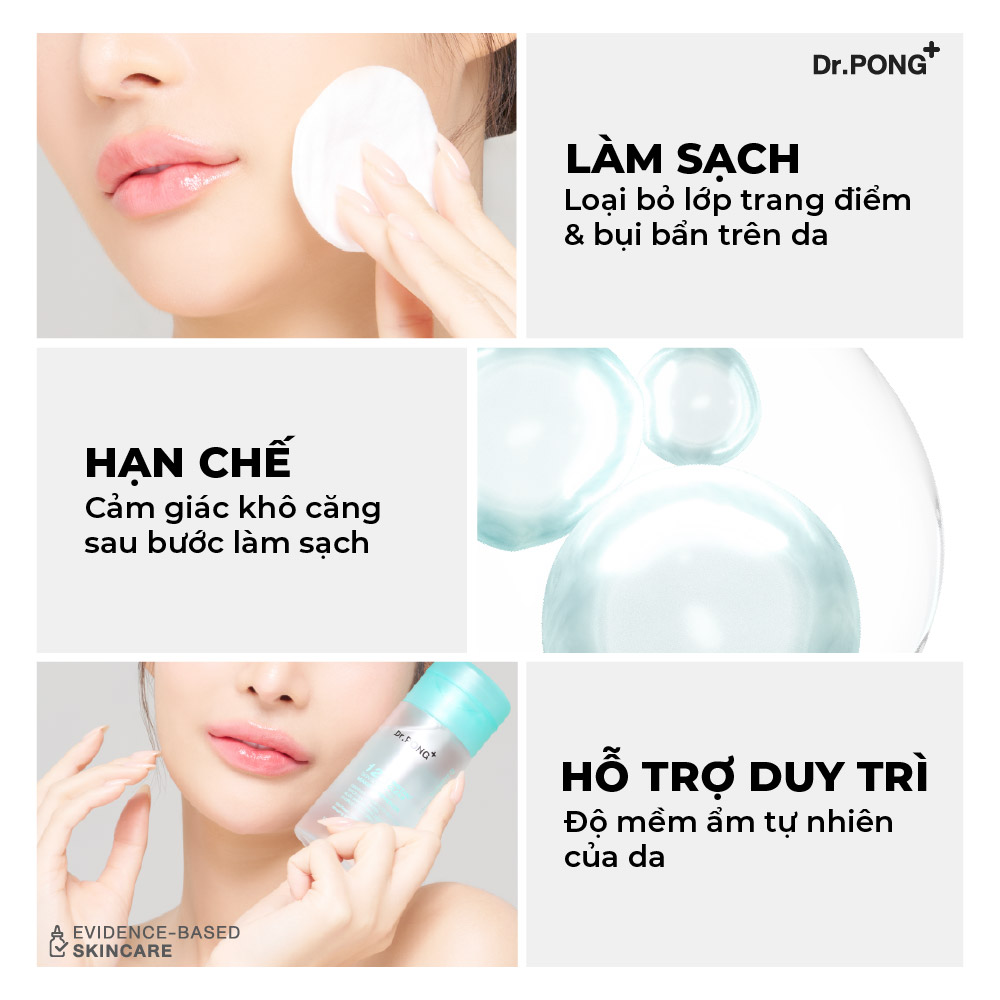 Nước tẩy trang Dr.PONG 123 Instant Clear Skin Softening Makeup Remover