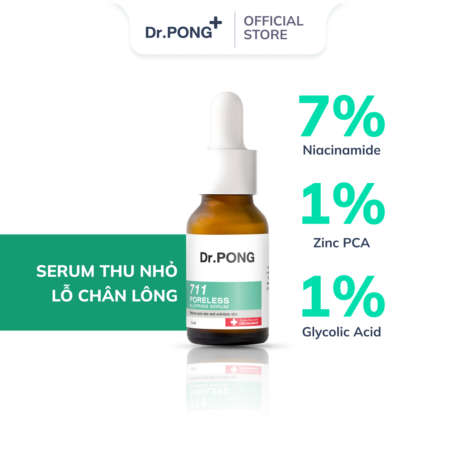Serum thu nhỏ lỗ chân lông Dr.PONG 711 Poreless Blurring 16ml