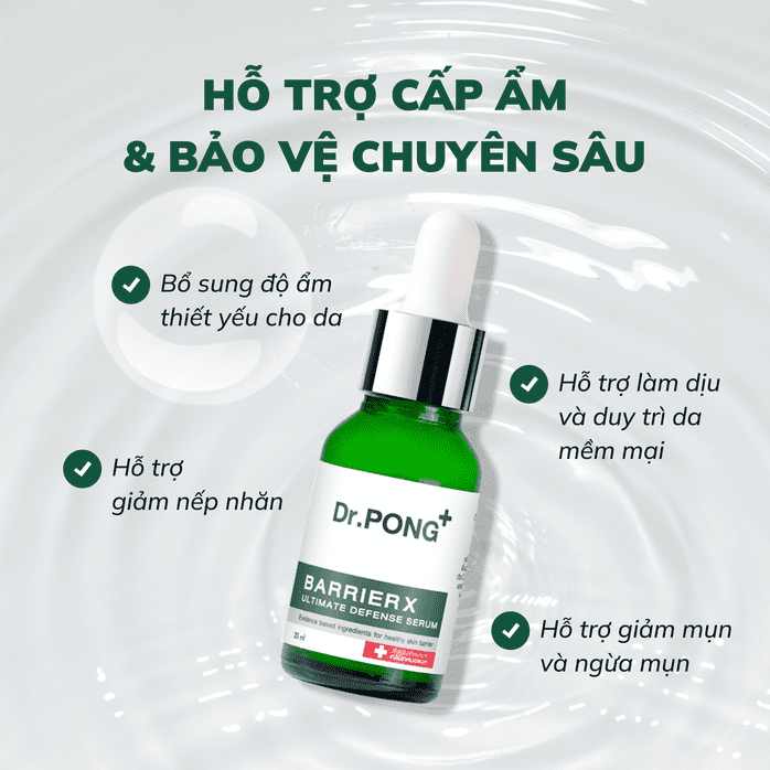 Serum hỗ trợ cấp ẩm & bảo vệ chuyên sâu Dr.PONG BarrierX Ultimate Defense Serum 20ml