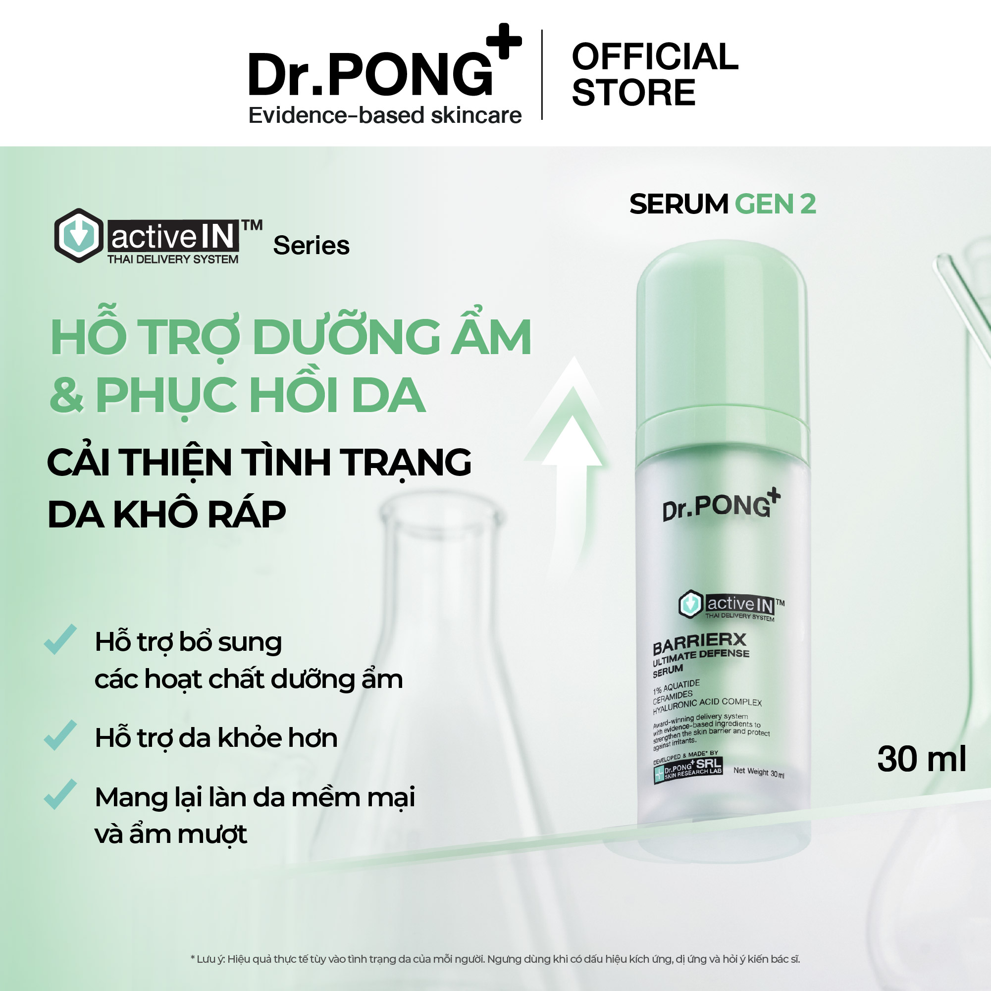 Serum hỗ trợ dưỡng ẩm & phục hồi da DR.PONG Activein Barrierx Ultimate Defense Serum