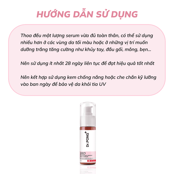 Serum hỗ trợ dưỡng trắng toàn thân Dr.PONG 28D Whitening Drone Body Serum 60ml