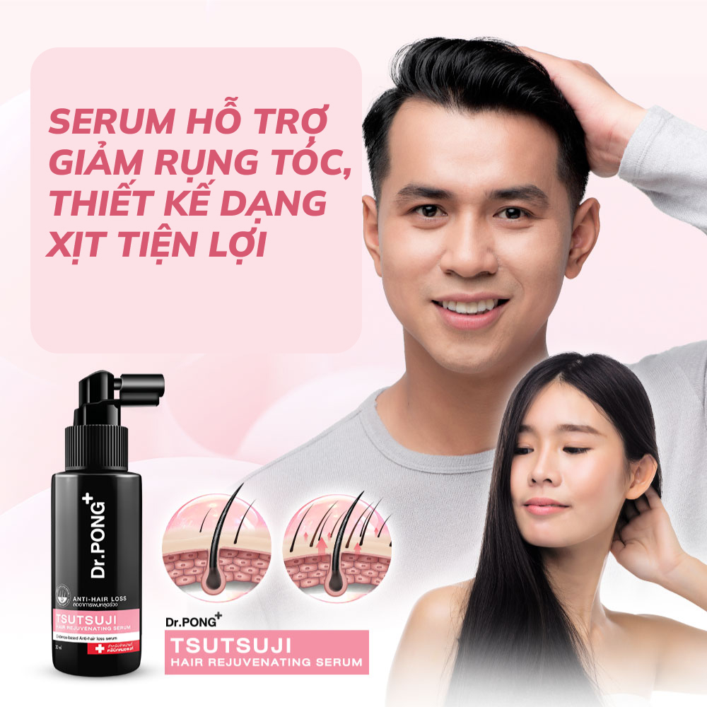 Serum hỗ trợ giảm rụng tóc Dr.PONG Tsutsuji Hair Rejuvenating Serum