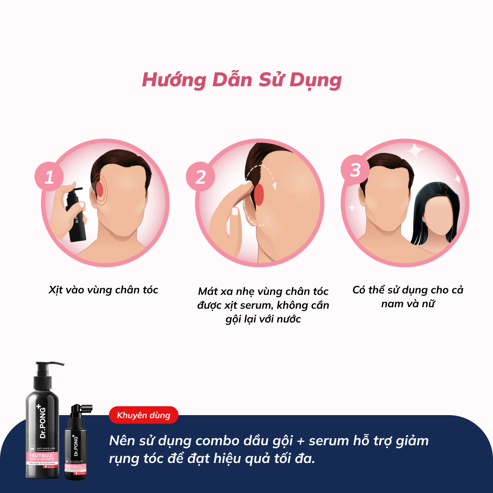 Serum hỗ trợ giảm rụng tóc Dr.PONG Tsutsuji Hair Rejuvenating Serum