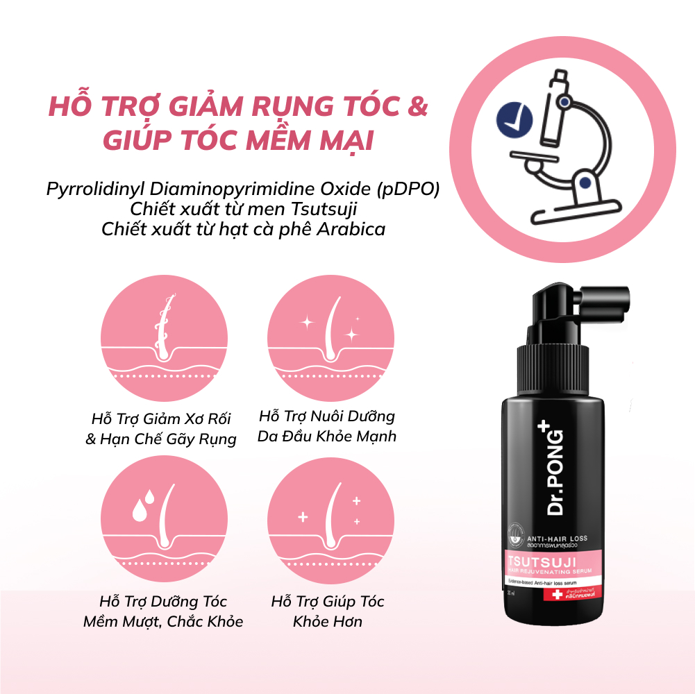 Serum hỗ trợ giảm rụng tóc Dr.PONG Tsutsuji Hair Rejuvenating Serum