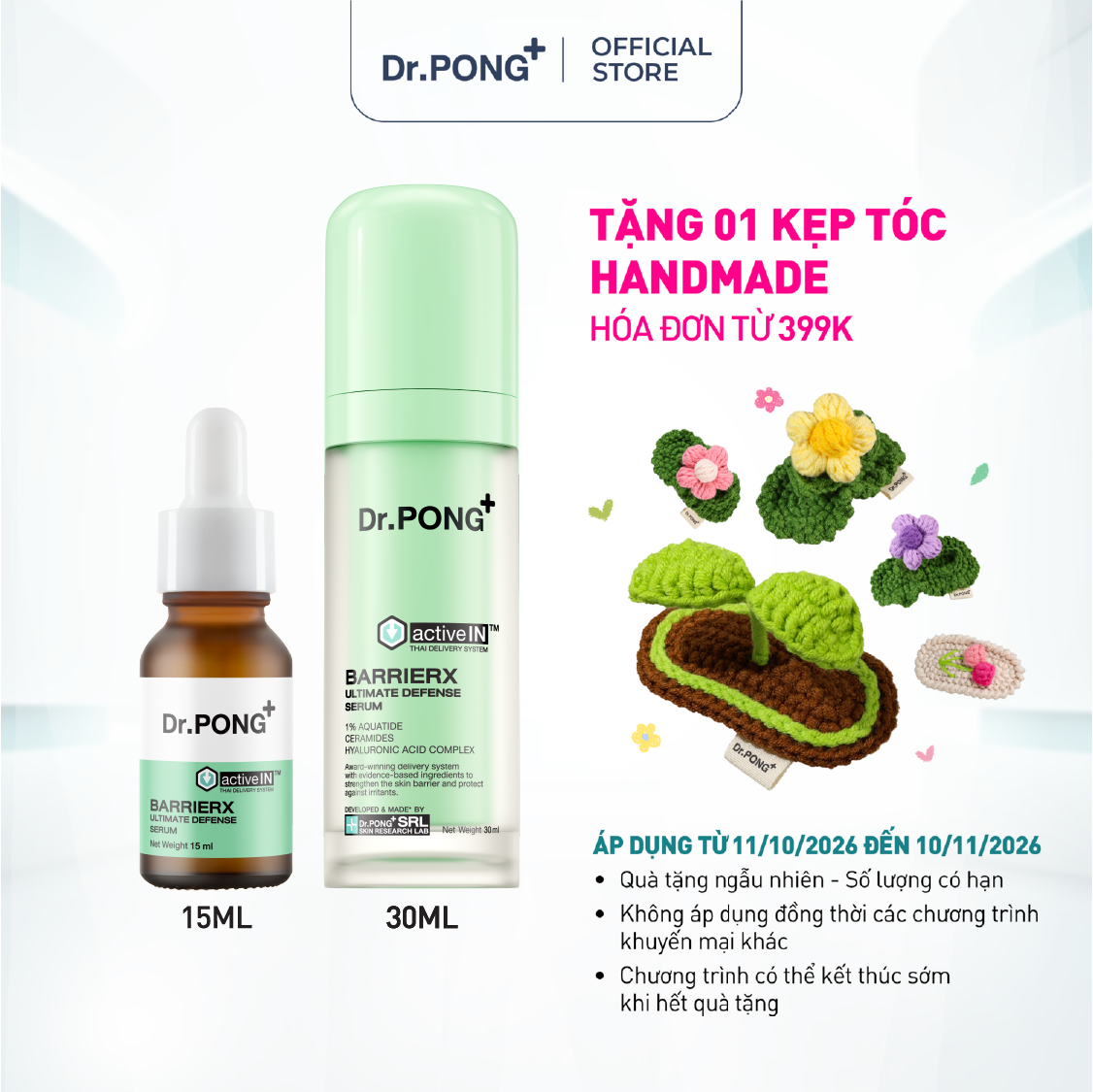 Serum hỗ trợ dưỡng ẩm & phục hồi da DR.PONG Activein Barrierx Ultimate Defense Serum