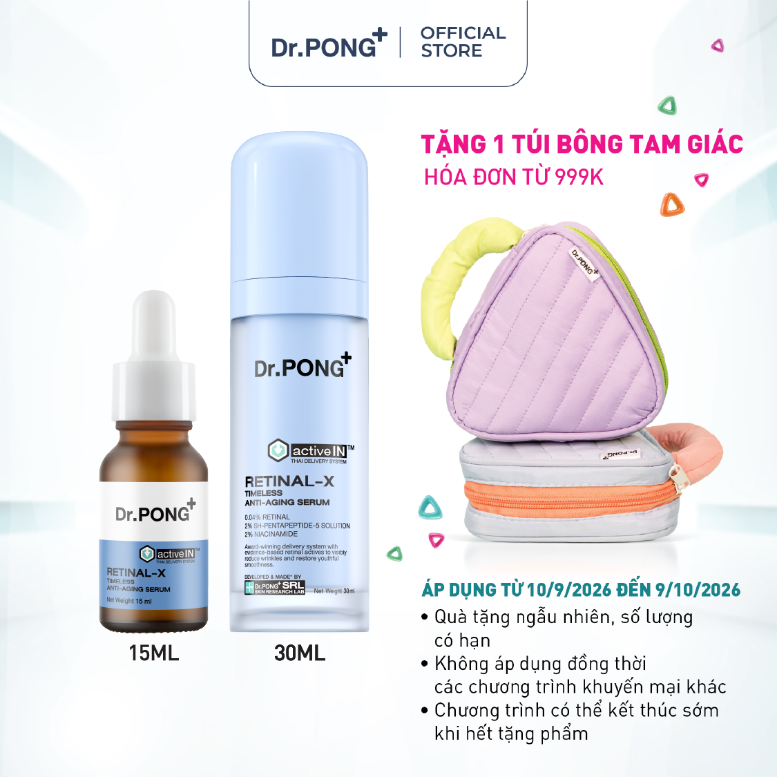 Serum hỗ trợ làm mờ nếp nhăn, trắng da Dr.PONG Activein Retinal-X Timeless Anti-Aging Serum