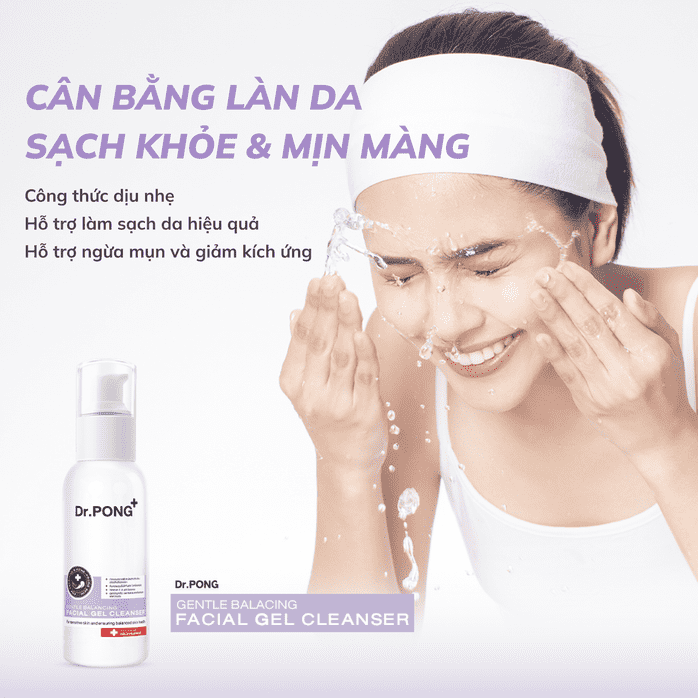 Sữa rửa mặt cân bằng da Dr.PONG Gentle Balancing Facial Gel 100ml