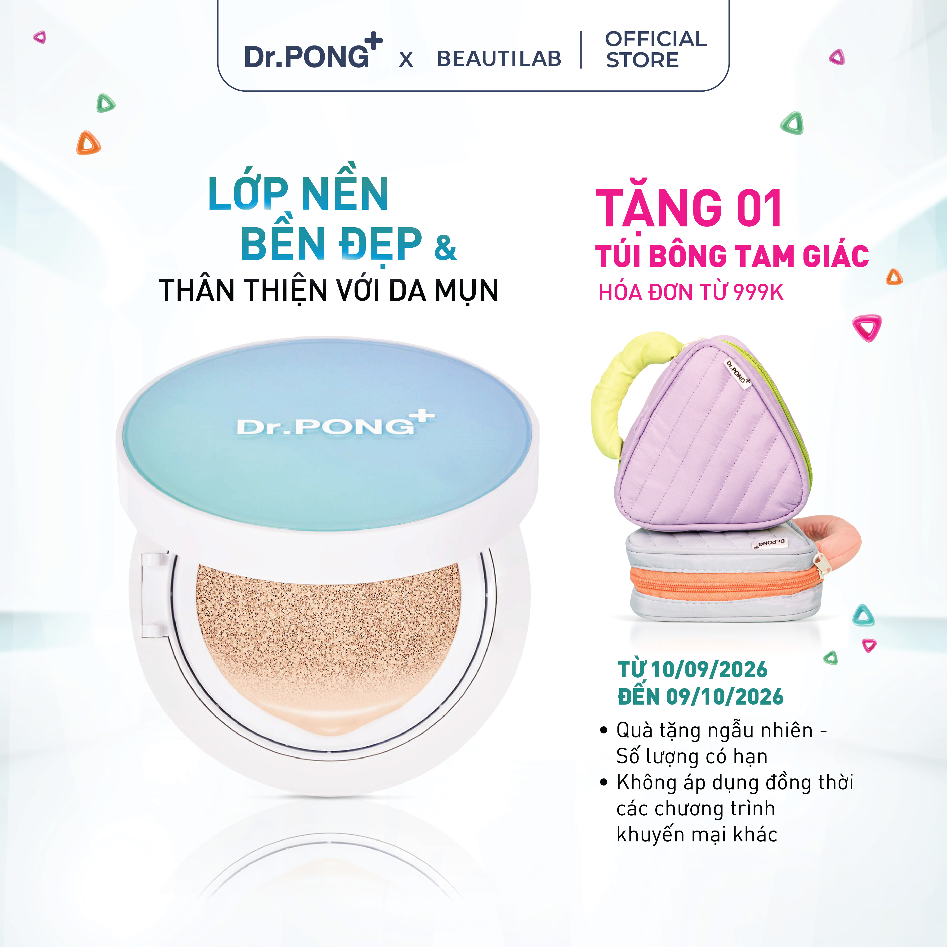 Phấn nước dành cho da dầu mụn Dr.PONG Acne Ace Longwear Cushion 15g